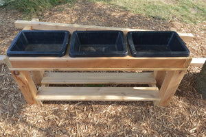 3 Bin Outdoor Sensory Table Made from North American Cedar