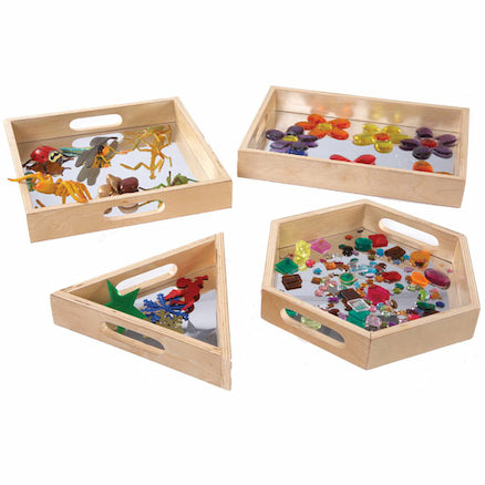 Wooden Mirror Trays 4pk