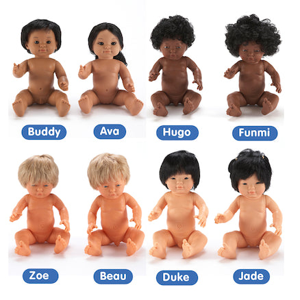 Hard Bodied Multicultural Dolls Set of 8
