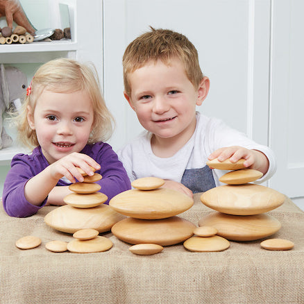 Wooden Stacking Pebbles