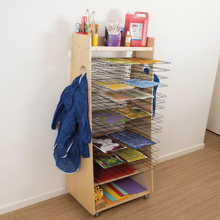 Easy Access Wooden Drying Rack and Art Station