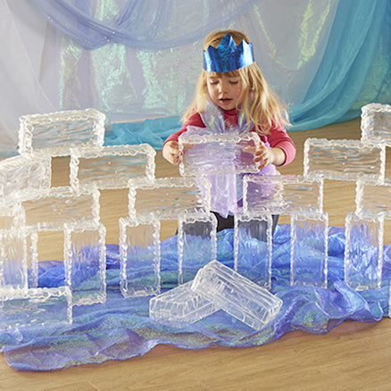 Glacier Effect Clear Plastic Bricks