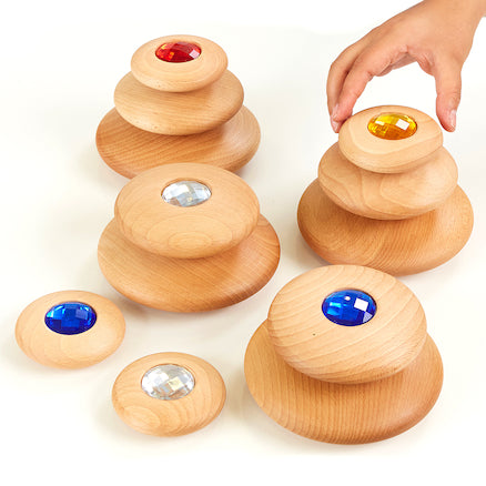 Wooden Jewel Pebbles