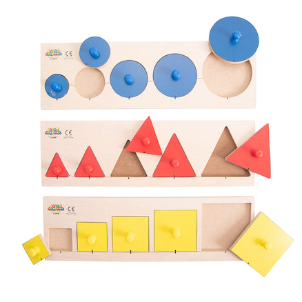 Size Sorting Peg Puzzles 3pk