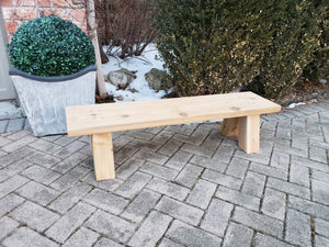 Outdoor Cedar Wooden Bench 11"H