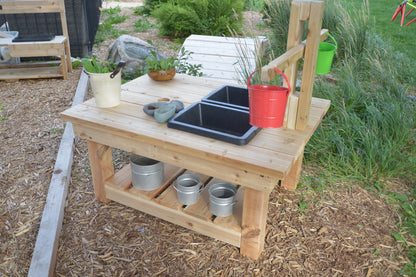 Large Explorer Table with Weigh Scale Made from North American Cedar