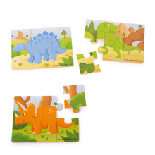 Load image into Gallery viewer, Dinosaur (6 Piece Puzzles) - 3 Puzzles
