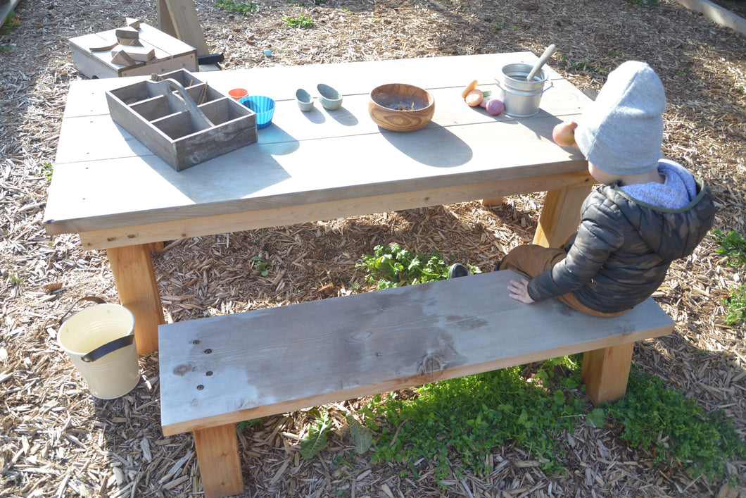 Project Table & 2 Benches Kindergarten Set Made from North American Cedar