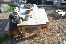 Load image into Gallery viewer, Project Table &amp; 2 Benches Kindergarten Set Made from North American Cedar
