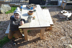 Project Table & 2 Benches Kindergarten Set Made from North American Cedar