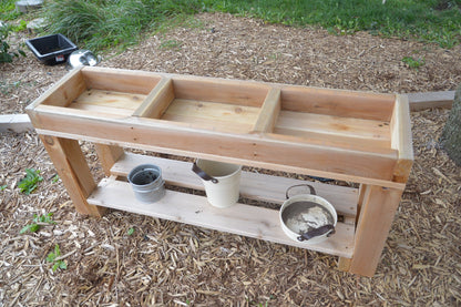 3 Bin Outdoor Sensory Table Made from North American Cedar
