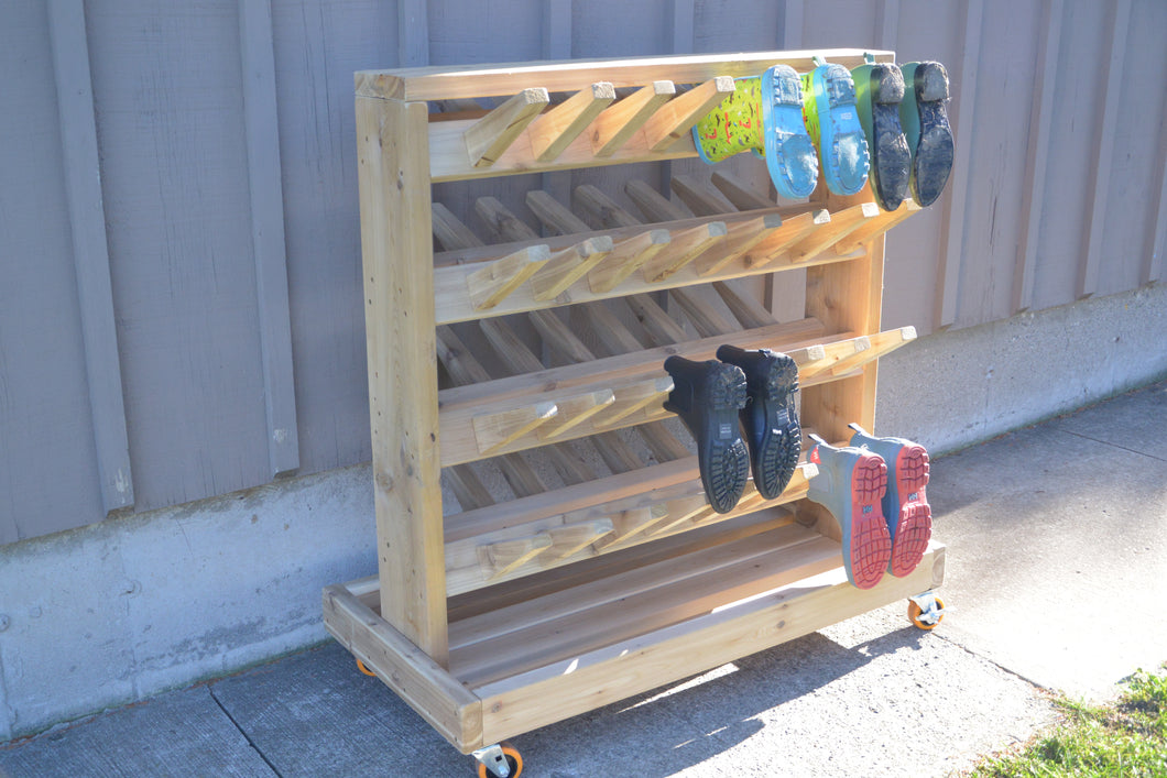Wellie Boot Rack Made from North American Cedar