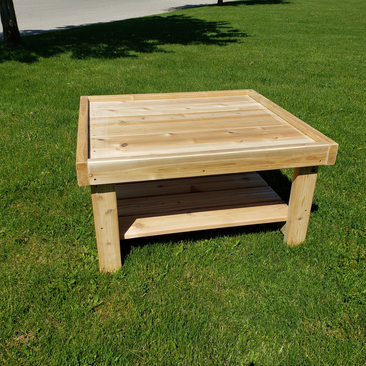 Outdoor Wooden Square Tray Table