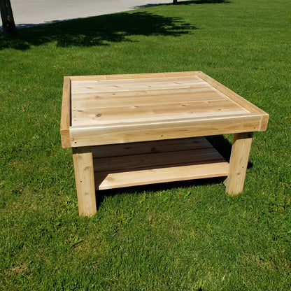 Outdoor Wooden Square Tray Table
