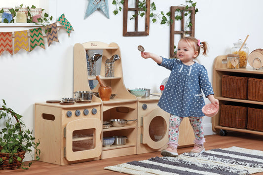 Storage Unit + Toddler Washer, Toddler Cooker, Todder Sink
