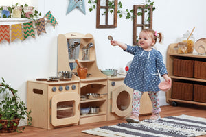 Storage Unit + Toddler Washer, Toddler Cooker, Todder Sink