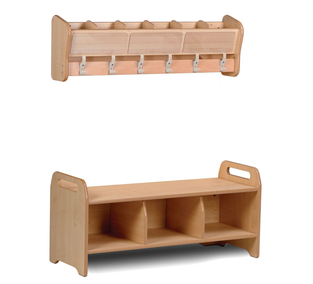 Welcome Centre 1 (Bench plus Wall Hooks with 6 Cubbies)