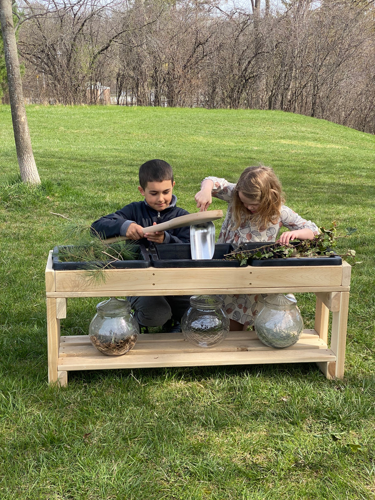 3 Bin Outdoor Sensory Table Made from North American Cedar