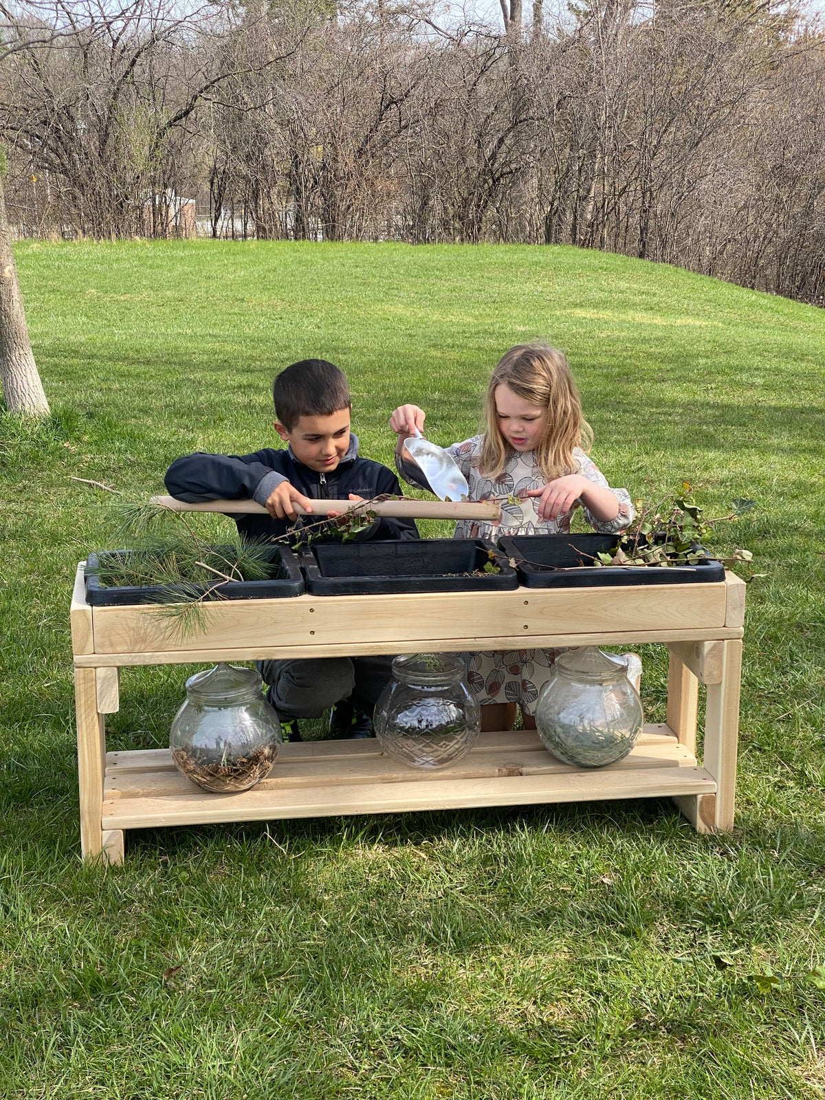3 Bin Outdoor Sensory Table Made from North American Cedar