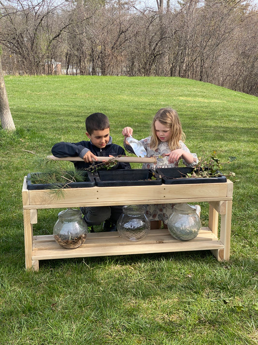 3 Bin Outdoor Sensory Table Made from North American Cedar